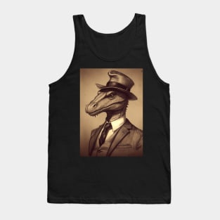 Cool Dragon in Suit and Hat Tank Top